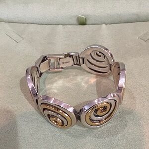 Brighton Silver and Gold Swirl Bracelet